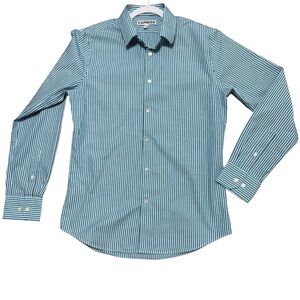 Express Men's Blue Striped Shirt Size Medium